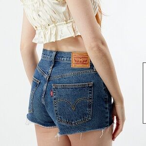 Levi 501 high wasted denim shorts